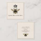 Queen Bee and Crown Consulting Quadratische Visitenkarte (Vorne/Hinten)