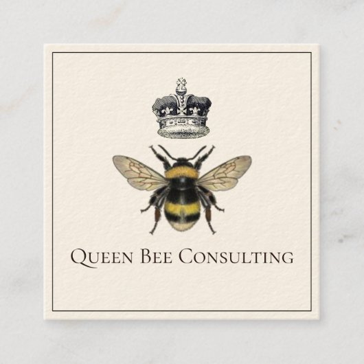 Queen Bee and Crown Consulting Quadratische Visitenkarte (Vorderseite)