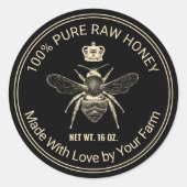 Queen Bee Apiary Beekeeper Beehive Honey Jar Runder Aufkleber (Vorderseite)
