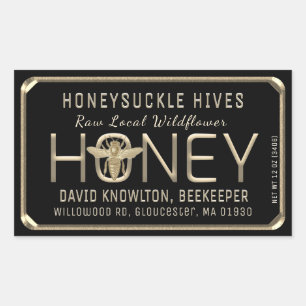Queen Bee besticht durch Text und Frame Raw Local Rechteckiger Aufkleber
