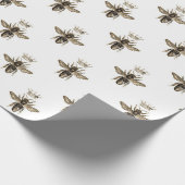 Queen Bee Black Gold Elegantes Geschenk Geschenkpapier (Ecke)