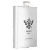 Queen Bee "Bleibe Buzzed" Edelstahl Flachmann (Rechts)