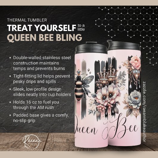 Queen Bee Bling Thermal Tumbler Thermosbecher