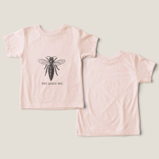 Queen Bee Bug Insect Antike Illustration (Design Vorderseite & Rückseite)