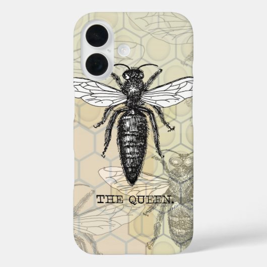 Queen Bee Bug Insect Antike Illustration Case-Mate iPhone Hülle (Rückseite)