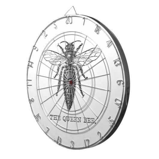 Queen Bee Bug Insect Antike Illustration Dartscheibe (Vorderseite rechts)