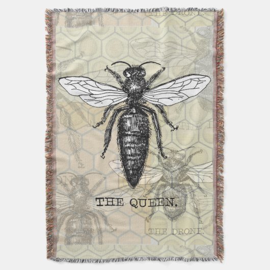 Queen Bee Bug Insect Antike Illustration Decke (Vorderseite Vertikal)