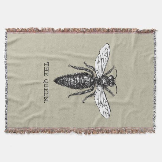 Queen Bee Bug Insect Antike Illustration Decke (Vorderseite)