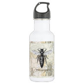 Queen Bee Bug Insect Antike Illustration Edelstahlflasche (Vorderseite)