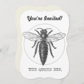 Queen Bee Bug Insect Antike Illustration Einladung (Vorne/Hinten)
