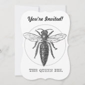 Queen Bee Bug Insect Antike Illustration Einladung (Vorderseite)