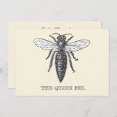 Queen Bee Bug Insect Antike Illustration Einladung (Vorne/Hinten)