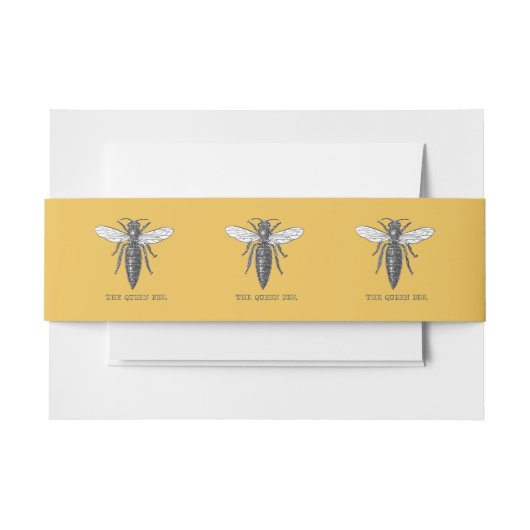 Queen Bee Bug Insect Antike Illustration Einladungsbanderole (Vorderseite Beispiel)