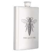Queen Bee Bug Insect Antike Illustration Flachmann (Rechts)