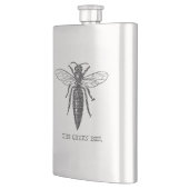 Queen Bee Bug Insect Antike Illustration Flachmann (Links)