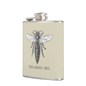 Queen Bee Bug Insect Antike Illustration Flachmann (Links)