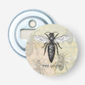 Queen Bee Bug Insect Antike Illustration Flaschenöffner (Vorderseite)