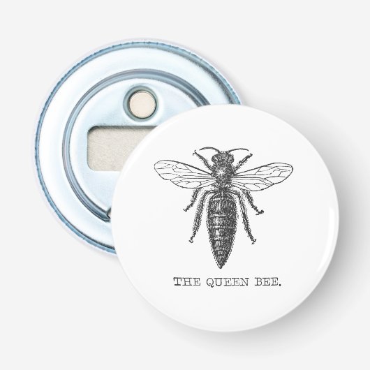 Queen Bee Bug Insect Antike Illustration Flaschenöffner (Vorderseite)