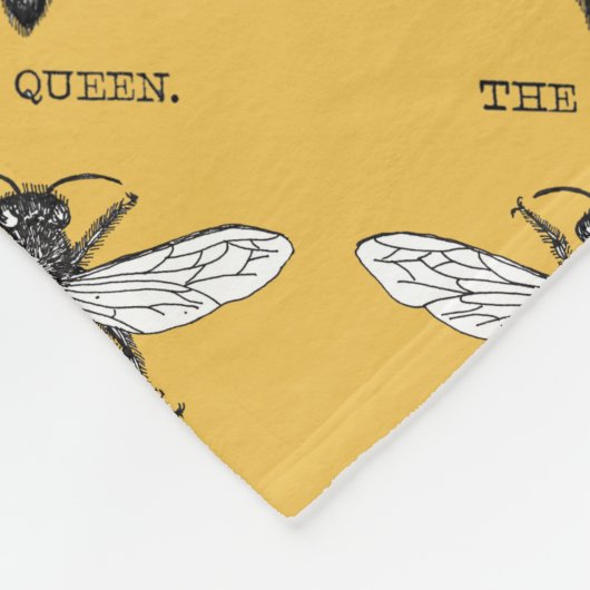 Queen Bee Bug Insect Antike Illustration Fleecedecke (Ecke)