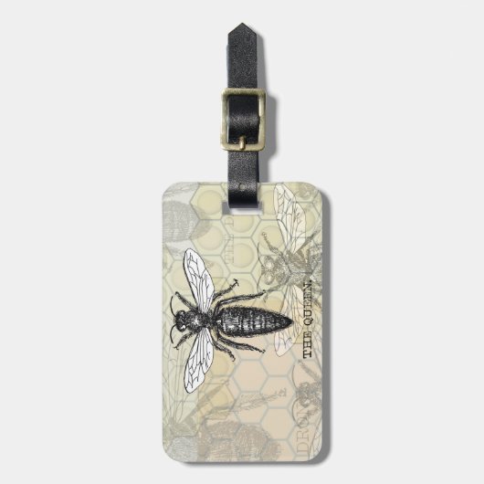 Queen Bee Bug Insect Antike Illustration Gepäckanhänger (Vorderseite vertikal)