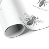 Queen Bee Bug Insect Antike Illustration Geschenkpapier (Rolleneckpunkt)