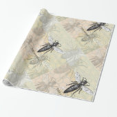 Queen Bee Bug Insect Antike Illustration Geschenkpapier (Ungerollt)