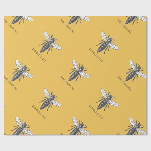 Queen Bee Bug Insect Antike Illustration Geschenkpapier (Flach)