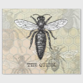 Queen Bee Bug Insect Antike Illustration Geschenkpapier (Flach)