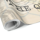 Queen Bee Bug Insect Antike Illustration Geschenkpapier (Rolleneckpunkt)