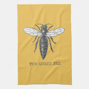 Queen Bee Bug Insect Antike Illustration Handtuch