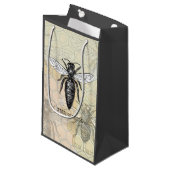 Queen Bee Bug Insect Antike Illustration Kleine Geschenktüte (Vorderseite Schrägansicht)