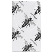 Queen Bee Bug Insect Antike Illustration Kleine Geschenktüte (Rückseite)