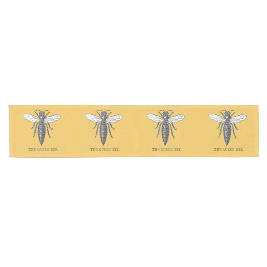 Queen Bee Bug Insect Antike Illustration Kurzer Tischläufer (Horizontal)