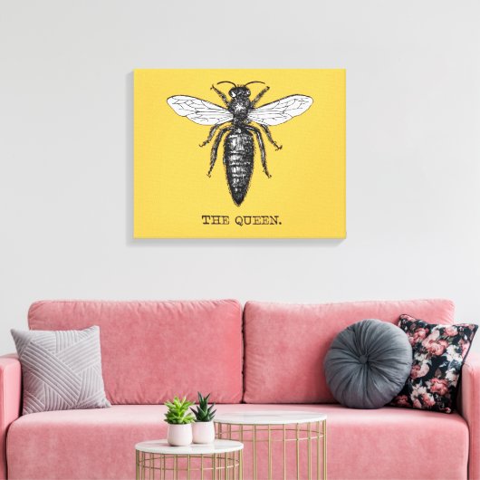 Queen Bee Bug Insect Antike Illustration Leinwanddruck (Insitu (Wohnzimmer))