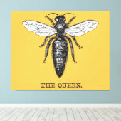 Queen Bee Bug Insect Antike Illustration Leinwanddruck (Insitu (Holzboden))