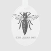 Queen Bee Bug Insect Antike Illustration Ornament (Vorderseite)