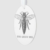 Queen Bee Bug Insect Antike Illustration Ornament (Vorderseite)