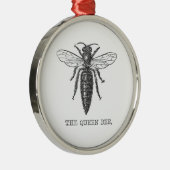 Queen Bee Bug Insect Antike Illustration Ornament Aus Metall (Rechts)