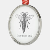 Queen Bee Bug Insect Antike Illustration Ornament Aus Metall (Links)