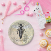 Queen Bee Bug Insect Antike Illustration Pappteller (Party)