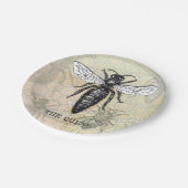 Queen Bee Bug Insect Antike Illustration Pappteller (Schrägansicht)