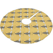 Queen Bee Bug Insect Antike Illustration Polyester Weihnachtsbaumdecke (Schrägansicht)