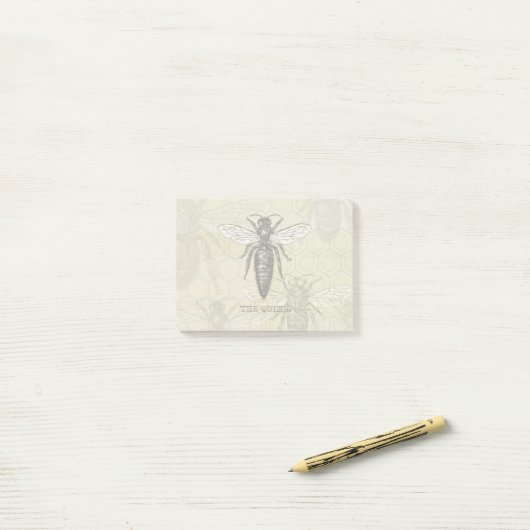 Queen Bee Bug Insect Antike Illustration Post-it Klebezettel (Auf Schreibtisch)
