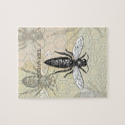 Queen Bee Bug Insect Antike Illustration Puzzle (Horizontal)
