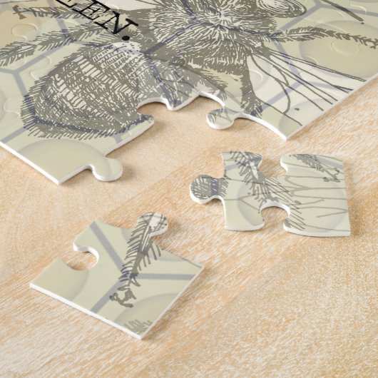 Queen Bee Bug Insect Antike Illustration Puzzle (Seite)