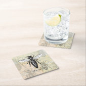 Queen Bee Bug Insect Antike Illustration Rechteckiger Pappuntersetzer (Vor Ort)