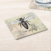 Queen Bee Bug Insect Antike Illustration Rechteckiger Pappuntersetzer (angewinkelt)