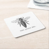 Queen Bee Bug Insect Antike Illustration Rechteckiger Pappuntersetzer (angewinkelt)