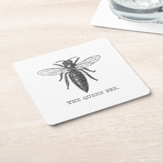 Queen Bee Bug Insect Antike Illustration Rechteckiger Pappuntersetzer (angewinkelt)