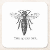Queen Bee Bug Insect Antike Illustration Rechteckiger Pappuntersetzer (Vorderseite)